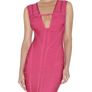 Herve leger Kane dress in Pink XS